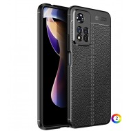 Xiaomi Redmi Note 11 Pro Удароустойчив Litchi Skin Калъф и Протектор