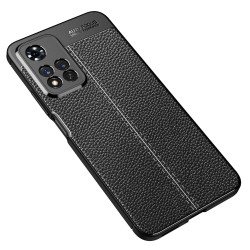 Xiaomi Redmi Note 11 Pro Удароустойчив Litchi Skin Калъф и Протектор