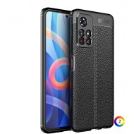 Xiaomi Redmi Note 11/Poco M4 Pro 5G Удароустойчив Litchi Skin Калъф и Протектор