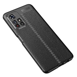 Xiaomi Redmi Note 11/Poco M4 Pro 5G Удароустойчив Litchi Skin Калъф и Протектор