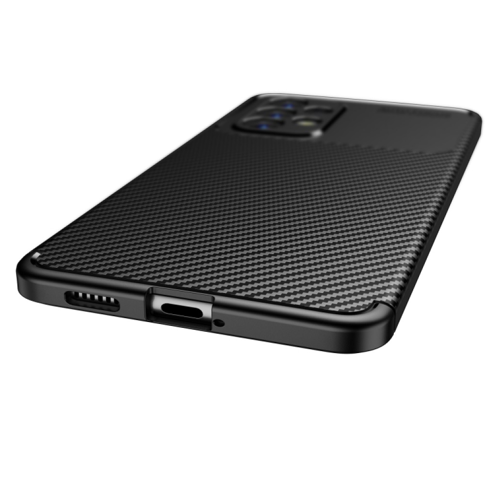 Samsung Galaxy A53 5G Удароустойчив Carbon Fiber Калъф и Протектор