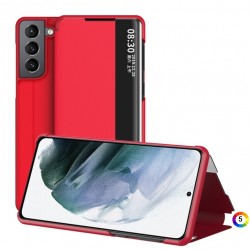 Samsung Galaxy S22 5G View Window Кожен Калъф и Протектор