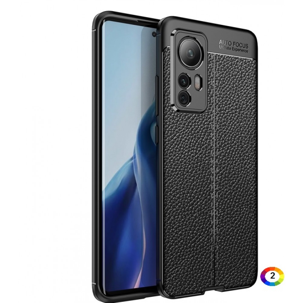 Xiaomi 12 5G Удароустойчив Litchi Skin Калъф и Протектор