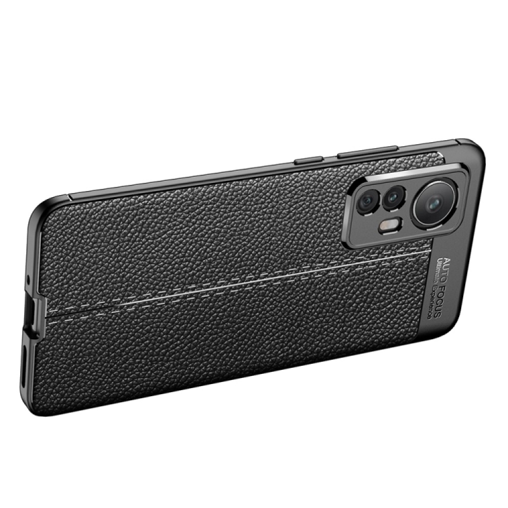 Xiaomi 12 5G Удароустойчив Litchi Skin Калъф и Протектор