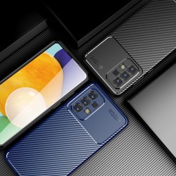 Samsung Galaxy A73 5G Удароустойчив Carbon Fiber Калъф и Протектор