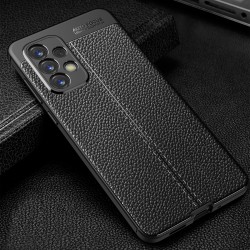 Samsung Galaxy A73 5G Удароустойчив Litchi Skin Калъф и Протектор