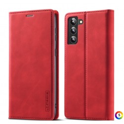 Samsung Galaxy S22+ 5G  LC.IMEEKE Кожен Калъф и Протектор