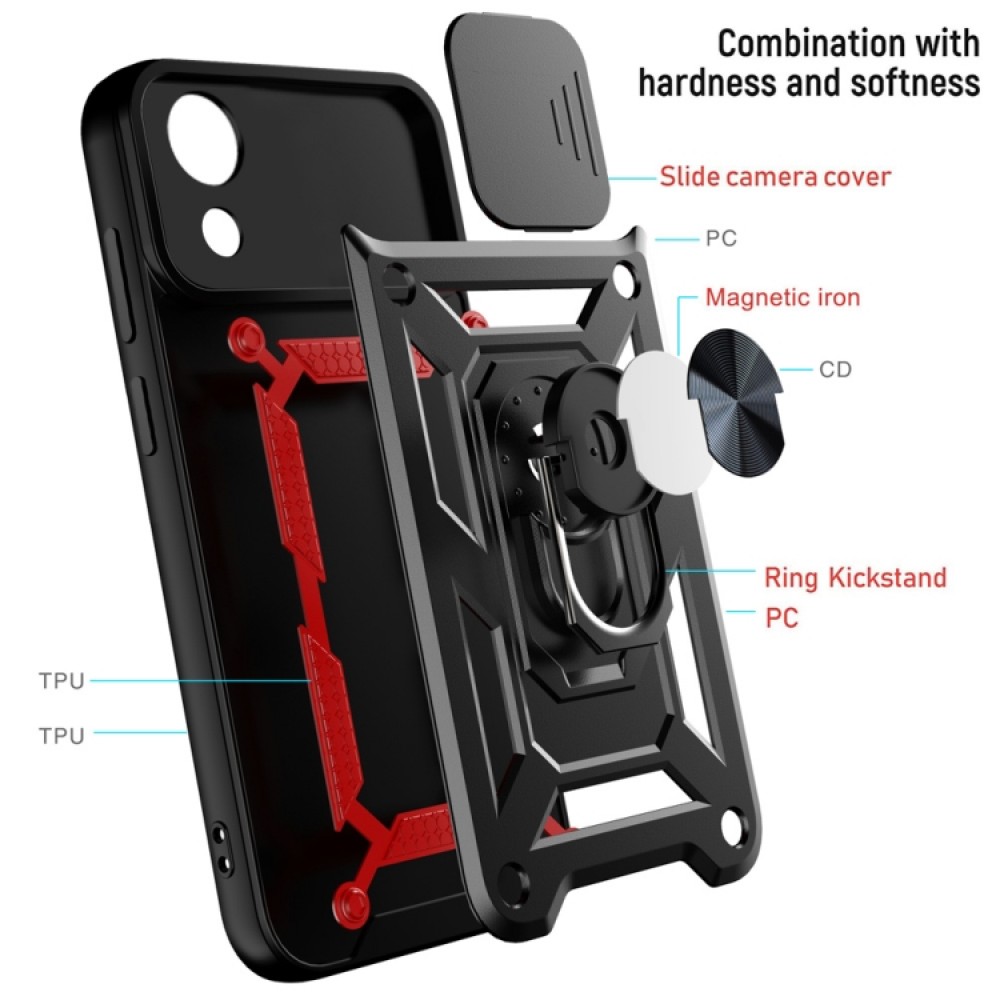Samsung Galaxy A03 Core Удароустойчив Ring Holder Калъф и Протектор