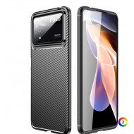 Xiaomi Poco X4 Pro 5G Удароустойчив Carbon Fiber Калъф и Протектор
