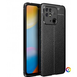 Xiaomi Redmi 10C Удароустойчив Litchi Skin Калъф и Протектор