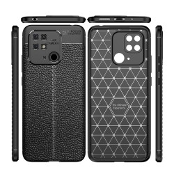 Xiaomi Redmi 10C Удароустойчив Litchi Skin Калъф и Протектор