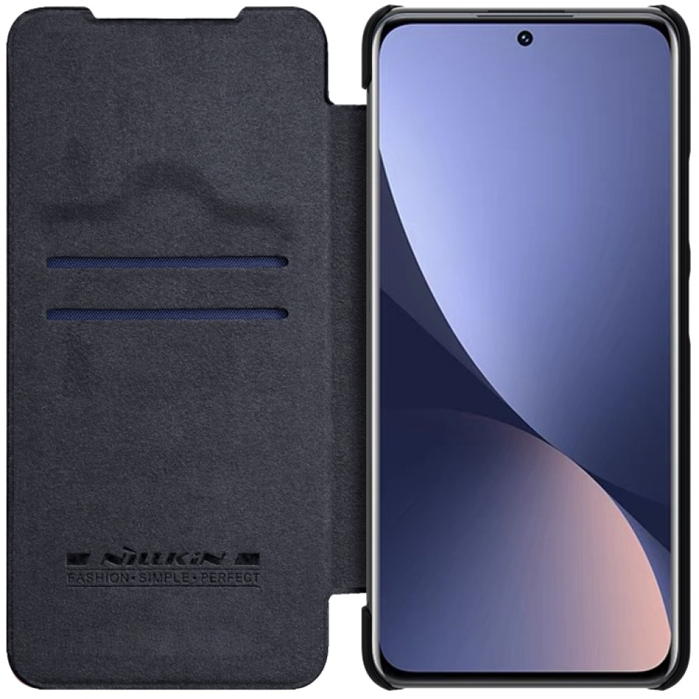Xiaomi 12 / 12X Nillkin QIN Кожен Калъф и Протектор