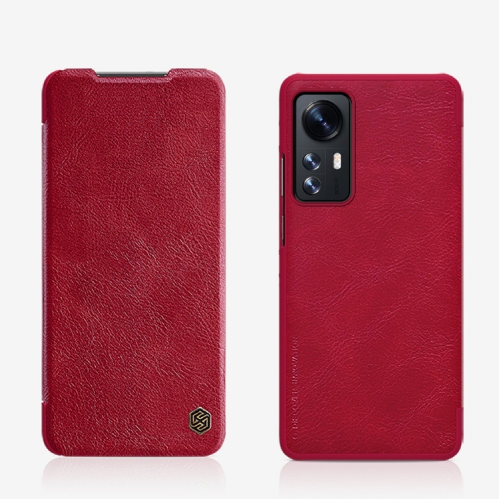 Xiaomi 12 / 12X Nillkin QIN Кожен Калъф и Протектор
