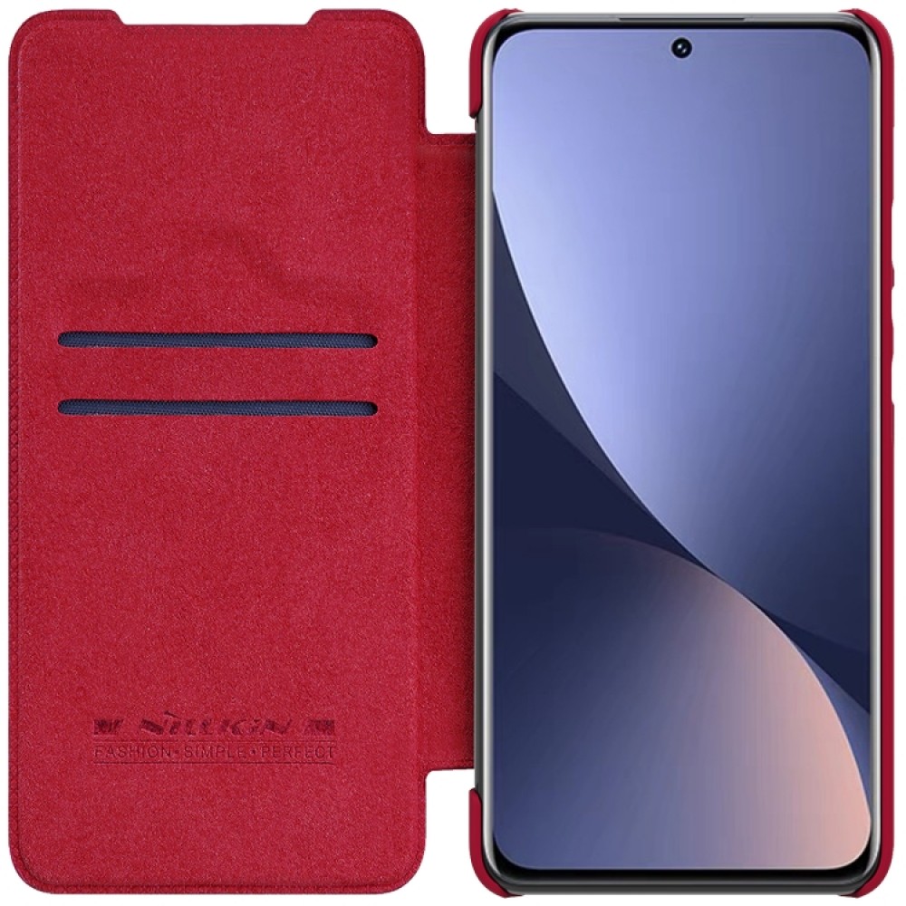 Xiaomi 12 / 12X Nillkin QIN Кожен Калъф и Протектор