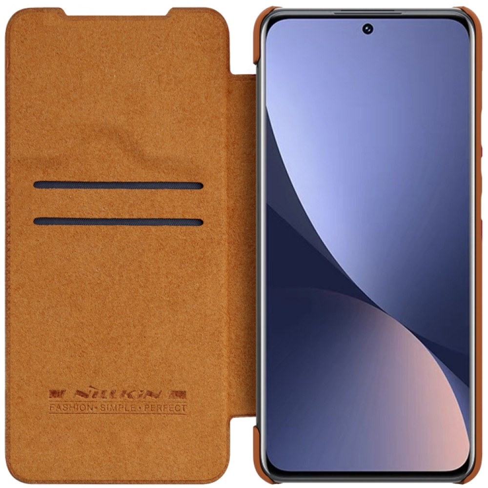 Xiaomi 12 / 12X Nillkin QIN Кожен Калъф и Протектор
