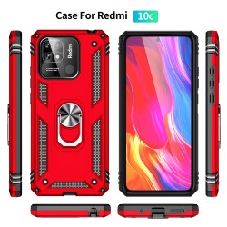 Xiaomi Redmi 10C Удароустойчив Ring Holder Калъф и Протектор