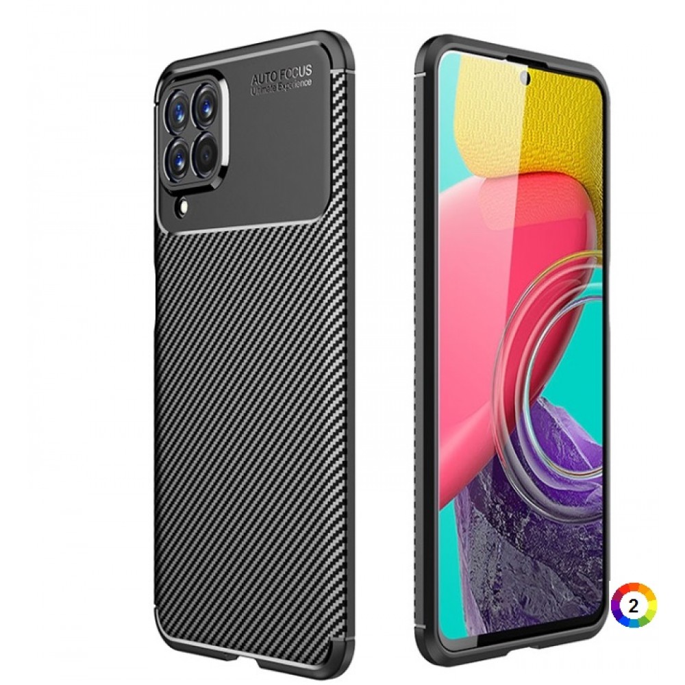Samsung Galaxy M53 5G Удароустойчив Carbon Fiber Калъф и Протектор