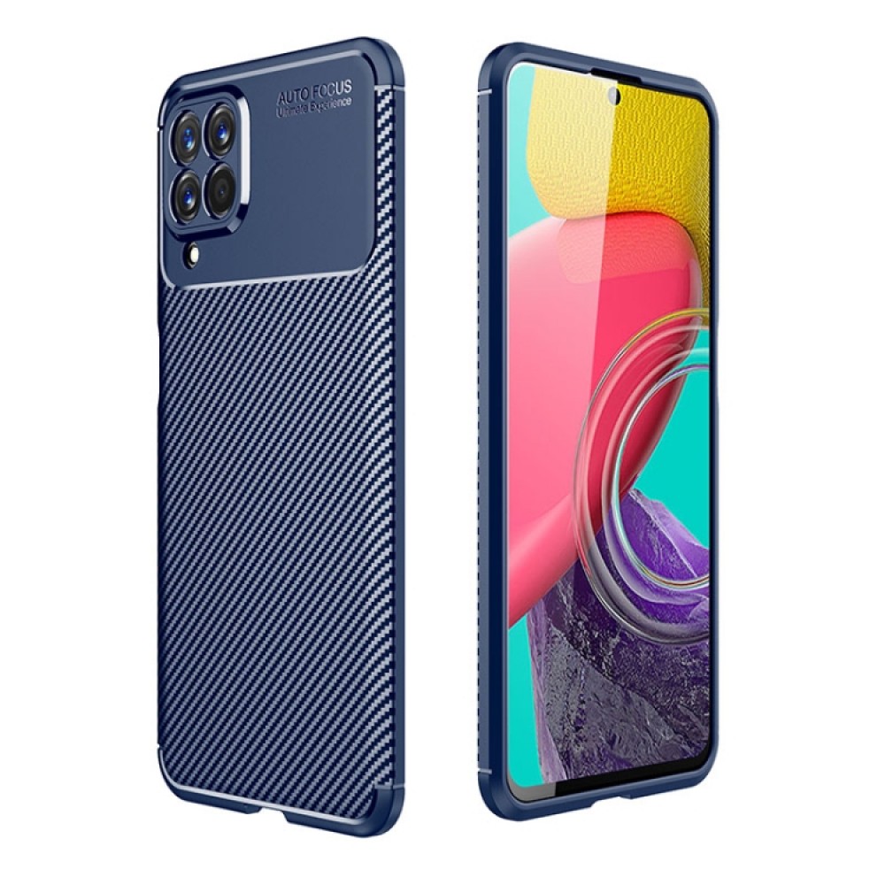 Samsung Galaxy M53 5G Удароустойчив Carbon Fiber Калъф и Протектор