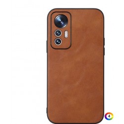 Xiaomi 12 Lite Удароустойчив Litchi Skin Калъф и Протектор