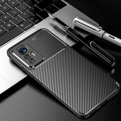 Xiaomi 12 Lite Удароустойчив Carbon Fiber Калъф и Протектор