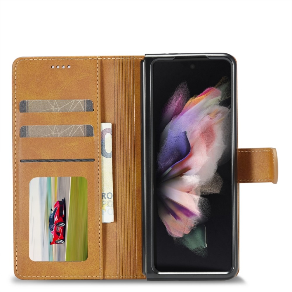 Samsung Galaxy Z Fold4 5G LC.IMEEKE Кожен Калъф и Протектор