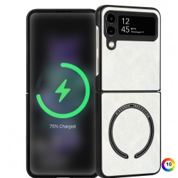 Samsung Galaxy Z Flip4 Lambskin Texture MagSafe Magnetic Кожен Калъф и Протектор