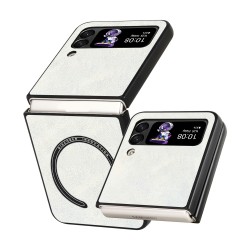 Samsung Galaxy Z Flip4 Lambskin Texture MagSafe Magnetic Кожен Калъф и Протектор