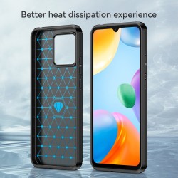 Xiaomi Poco C40 Удароустойчив  Carbon Fiber Калъф и Протектор