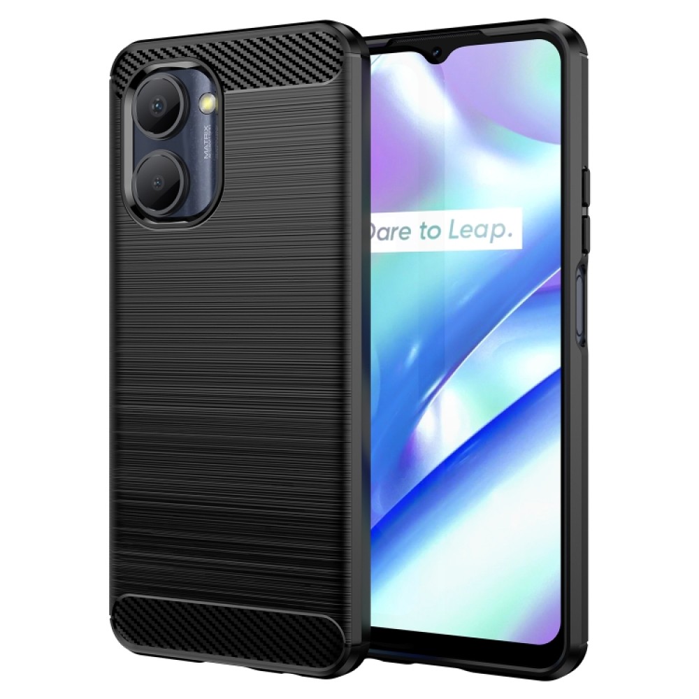 Realme C33 Удароустойчив Carbon Fiber Калъф и Протектор