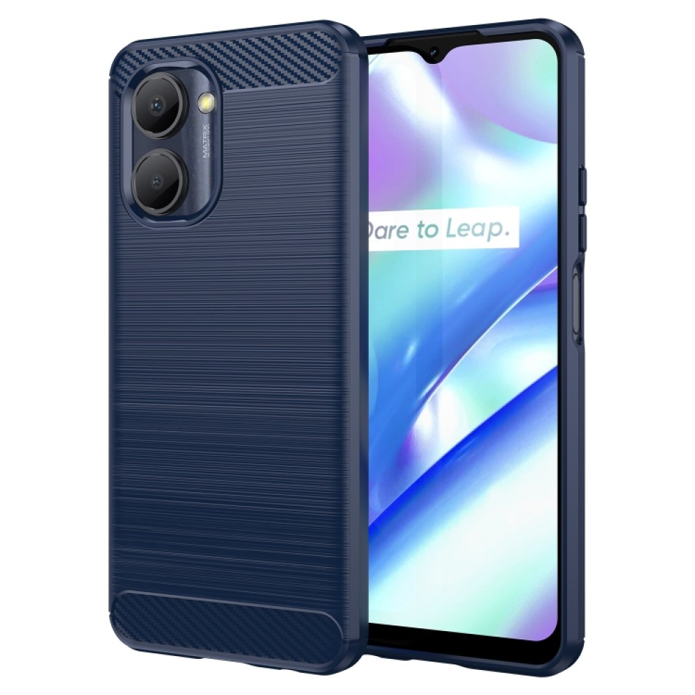 Realme C33 Удароустойчив Carbon Fiber Калъф и Протектор
