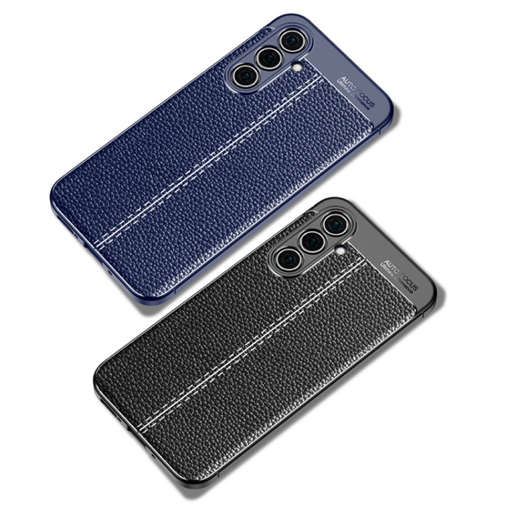 Samsung Galaxy A54 5G Удароустойчив Litchi Skin Калъф и Протектор