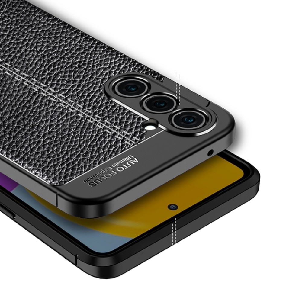 Samsung Galaxy A54 5G Удароустойчив Litchi Skin Калъф и Протектор