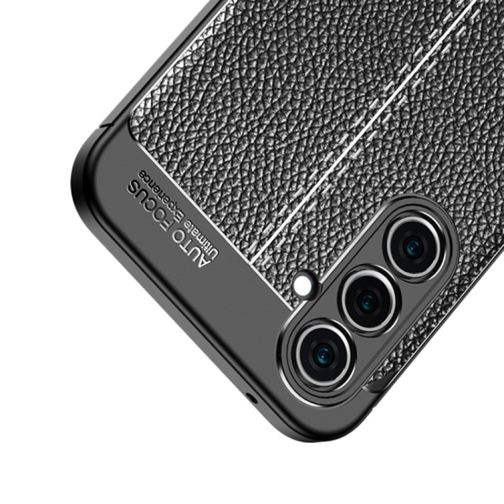 Samsung Galaxy A54 5G Удароустойчив Litchi Skin Калъф и Протектор