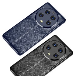 Xiaomi 13 Ultra Удароустойчив Litchi Skin Калъф и Протектор