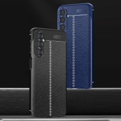 Samsung Galaxy M34 5G Удароустойчив Litchi Skin Калъф и Протектор