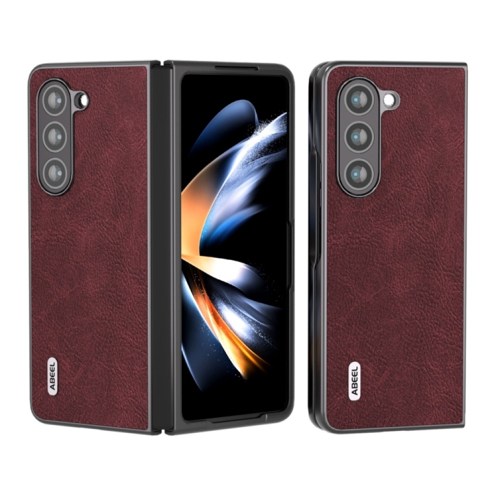 Samsung Galaxy Z Fold5 ABEEL Litchi Texture Wallet Калъф и Протектор