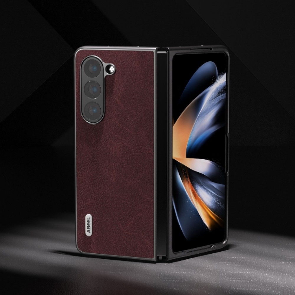 Samsung Galaxy Z Fold5 ABEEL Litchi Texture Wallet Калъф и Протектор