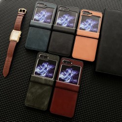 Samsung Galaxy Z Flip5 Crazy Horse Texture Удароустойчив Калъф и Протектор