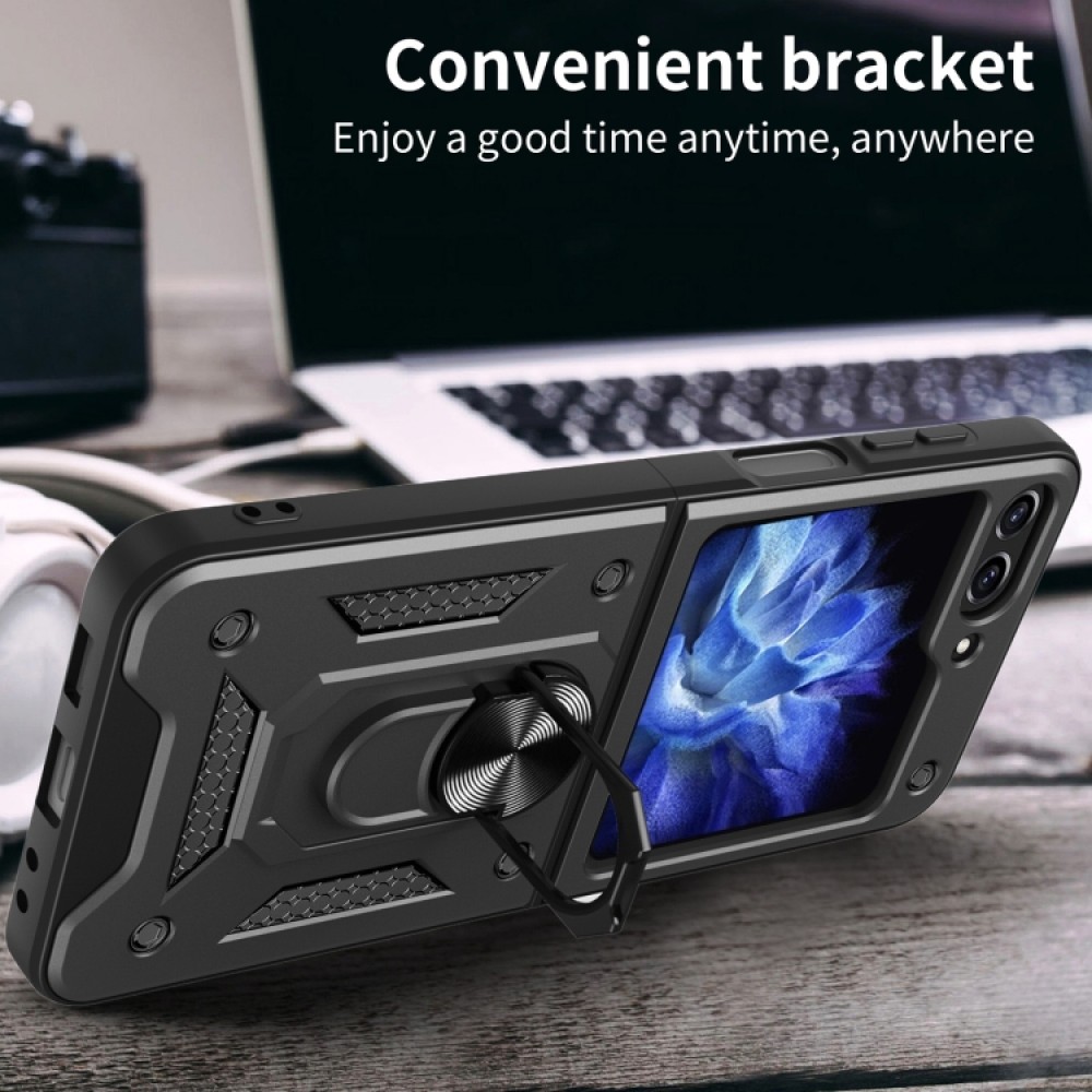 Samsung Galaxy Z Flip5 Удароустойчив Ring Holder Калъф и Протектор