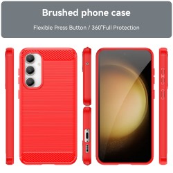Samsung Galaxy S23 FE Удароустойчив  Carbon Fiber Калъф и Протектор
