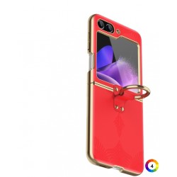 Samsung Galaxy Z Flip5 Electroplated Ring Holder Кожен Калъф и Протектор