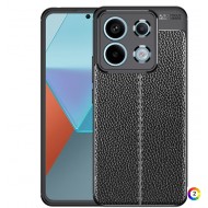 Xiaomi Redmi Note 13 Pro Удароустойчив Litchi Skin Калъф и Протектор