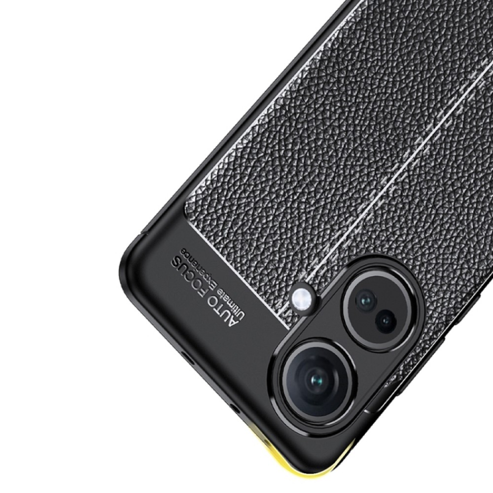OnePlus Nord CE3  Удароустойчив Litchi Skin Калъф и Протектор