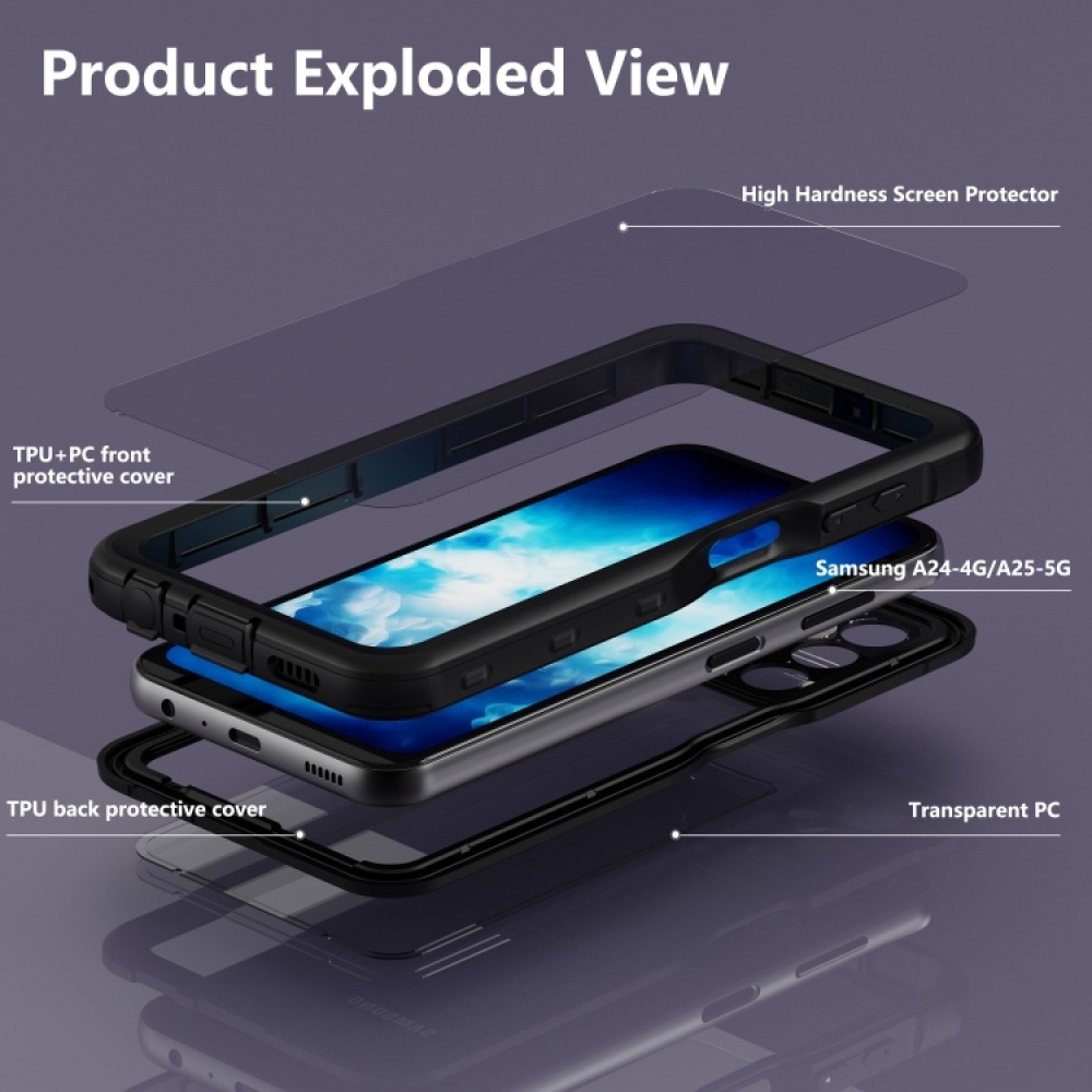 Samsung Galaxy A24 4G / A25 5G PC/  IP68 Life Waterproof Калъф и Протектор