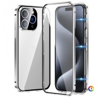  Apple iPhone 15 Pro Max  Удароустойчив Калъф Metal Frame с Магнит 360 Градуса Защита и Протектор