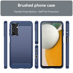 Samsung Galaxy A15 Ударостойчив Carbon Fiber Калъф и Протектор