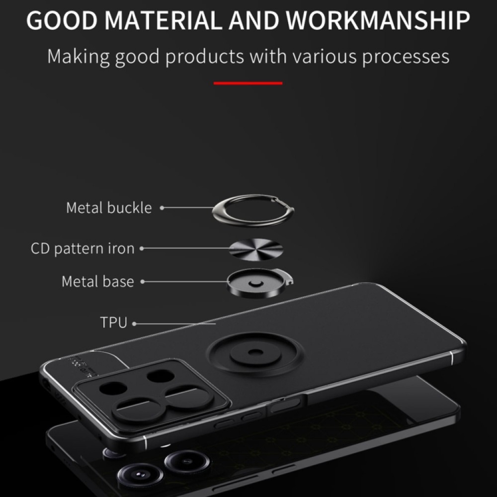 Xiaomi Redmi Note 13 Pro Удароустойчив Ring Holder Калъф и Протектор