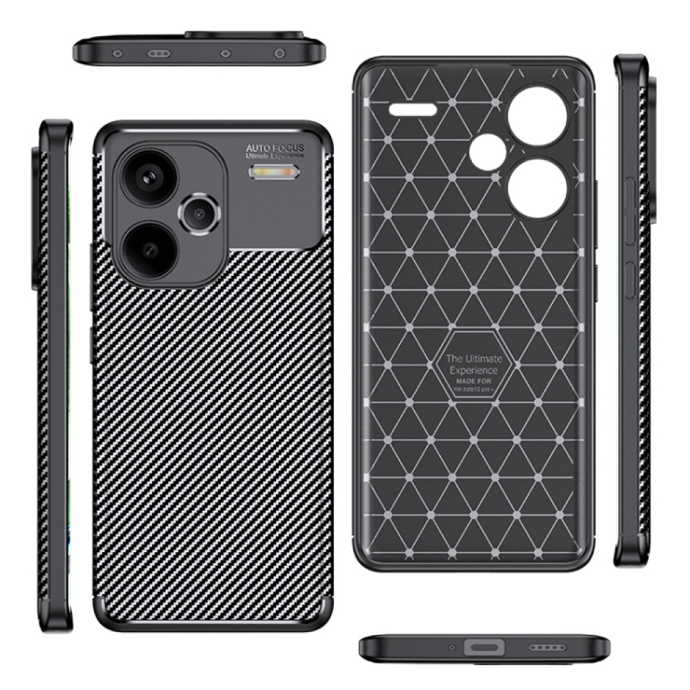 Xiaomi Redmi Note 13 Pro Удароустойчив  Carbon Fiber Калъф и Протектор