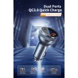 ESSAGER PD3.0+QC3.0 36W зарядно за кола с дисплей, Type-C, USB-A - черен