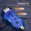 ESSAGER PD3.0+QC3.0 36W зарядно за кола с дисплей, Type-C, USB-A - черен